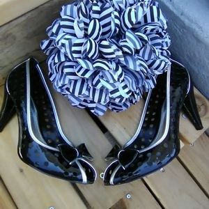 Franco Sarto Black Patent Leather Heels